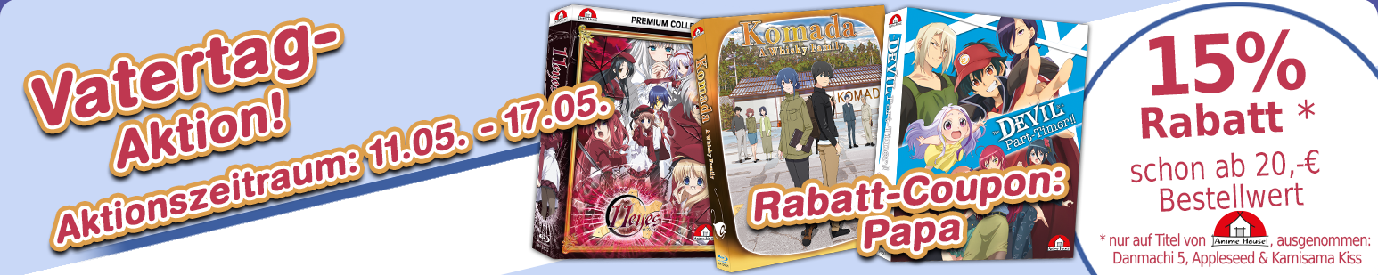 Bis zum 10.05. mit dem Coupon "Mama" 15% auf viele Titel von Anime House sparen!
